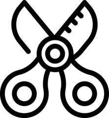 Poster - black scissors cutting line icon, tailor tool for fabric cutting