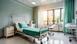 © netsay - Recovery room with comfortable bed, medical interior, empty hospital room.