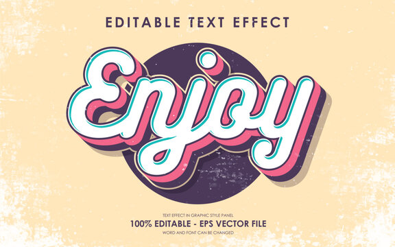 Editable Enjoy Retro Text Effect