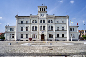 Canvas Print - historic, neo-renaissance town hall in the city of Skwierzyna