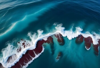 Beautiful beach scenery, high angle view of the sea