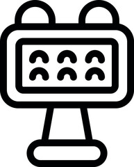 Poster - simple black and white icon of a scoreboard displaying the results of a sports match