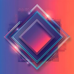 Poster - Futuristic Geometric Frame with Bold Gradient Backdrop for Tech Themed Designs