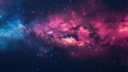 Wall Mural - vivid nebula in deep space with colorful clouds and twinkling stars. stunning cosmic scene ideal for