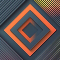 Poster - Sleek Metallic Angular Frame Graphic with Bold Colorful Geometric Concept