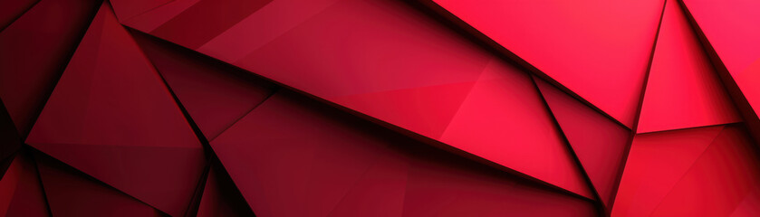 Poster - Abstract geometric background with overlapping red triangular shapes and shadows. Modern and dynamic design ideal for various applications.
