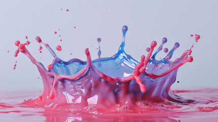 Poster - Dynamic Liquid Soap Splash Creating Abstract Patterns on Plain Studio Background