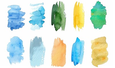 Poster - handpainted watercolor brush strokes in vibrant colors