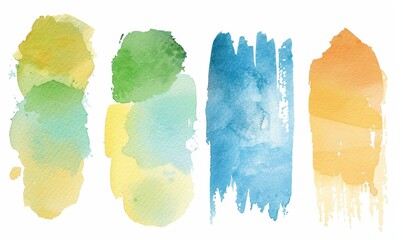 Poster - decorative watercolor brush stroke collection painted by hand