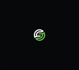 Poster - Circle Letter S or OS geometric logo design for brand use. 