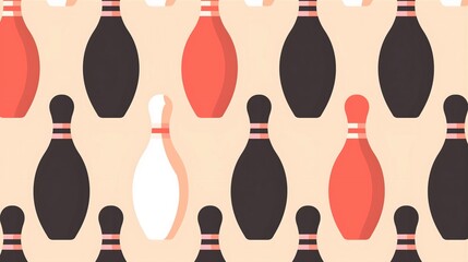 pattern with colorful bowling ninepins