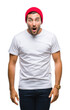© Krakenimages.com - Young handsome man over isolated background afraid and shocked with surprise expression, fear and excited face.