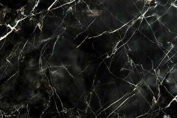 Poster - Black marble surface texture close-up view with intricate details. Dark to light shades create depth and dimensionality. Intentionally blurred background highlights marble unique patterns.