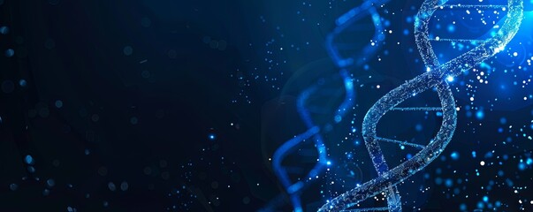 Poster - Abstract Blue DNA Strand with Bokeh