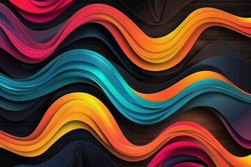 Wall Mural - Abstract Colorful Waves Background