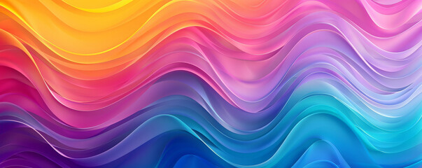 Wall Mural - A bright and lively rainbow gradient wave background with bold, contrasting colors smoothly