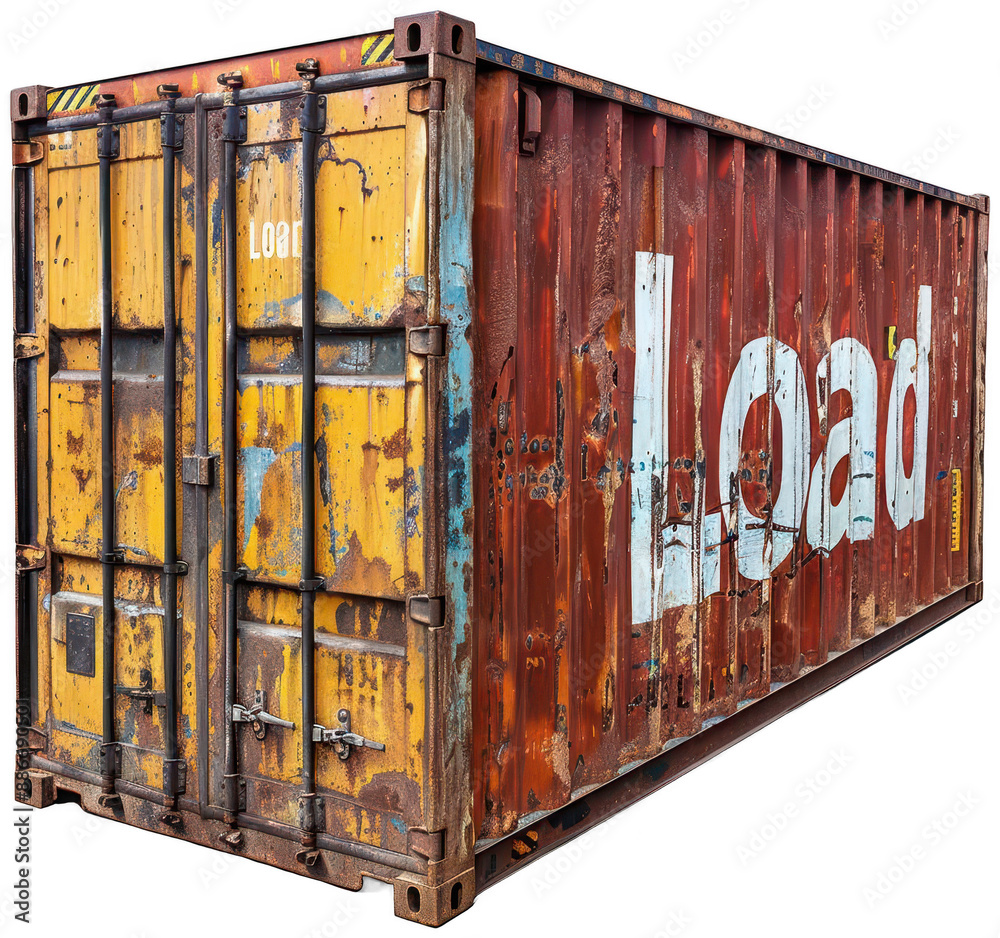 rusty container with the word loca painted on it Stock Illustration ...
