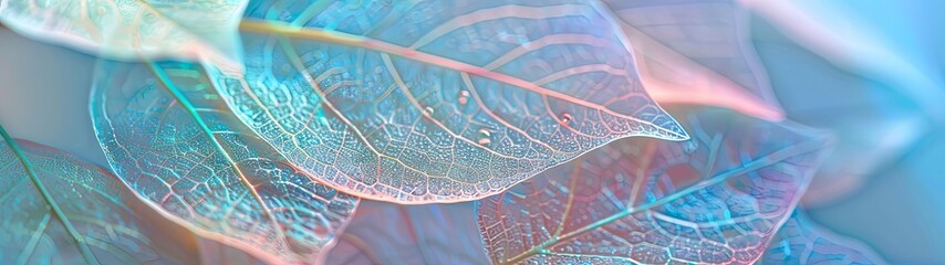 Poster - Delicate Blue and Pink Leaf Veins