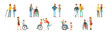 © topvectors - Disabled People Character with Different Disability Vector Set