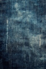 Poster - Blue denim fabric texture close-up with grid pattern on light gray background. Wrinkled fabric adds tactile feel to image. Perfect for design projects, fashion illustrations, and digital art.