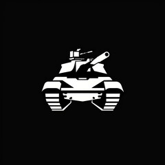 Wall Mural - A military tank with a muzzle. Military equipment. Vector image isolated on a white background.
