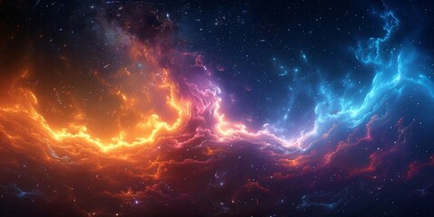 Wall Mural - abstract interpretation of the night sky, with swirling stars and vivid colors, creating a sense of 