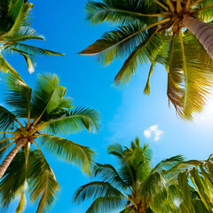 palm tree on blue