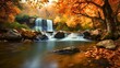 © Amona HD - Waterfall in autumn forest