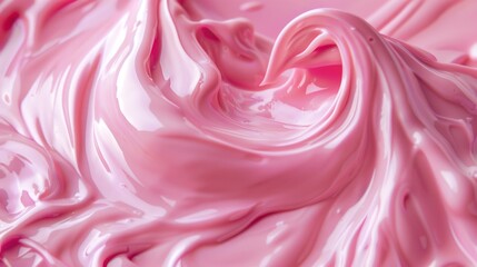 Aufkleber - Close-up abstract shot of a pink, glossy substance swirling and reflecting light