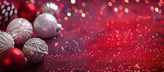 Wall Mural - Ornamental decorations for the festive season with a copy space image