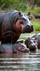 hippopotamus in water