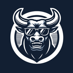 Wall Mural - bull head mascot logo , bull mascot , bull head mascot , bullhead , head bull , bull , bull logo , bull minimalist logo