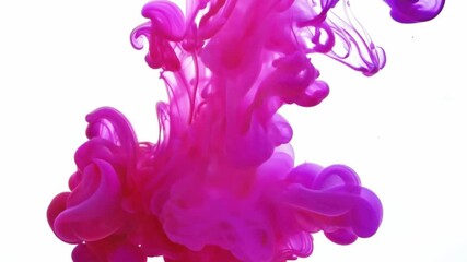 Poster - Pink ink swirls and mixes with water, creating a vibrant abstract design.