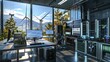 © laliz - EcoFriendly Innovation Sustainable Energy Lab with Solar Panels Wind Turbines and Smart Technology