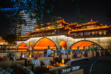 Chengdu, China - December 4 2023 : Historical center in autumn, HDR Image