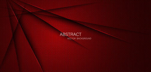 Abstract red steel mesh background with red glowing lines with free space for design. Modern technology innovation concept background. Perforated dark red metal sheet for background image.	