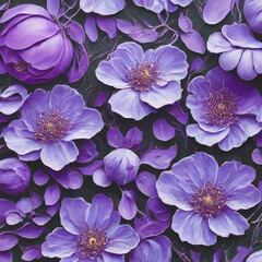 Sticker - Decorative violet purple floral art background