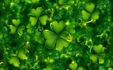 shamrock on green background, st patrick