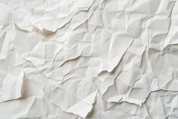Poster - Close-up of crumpled white paper with black lines. Folded and curled edges create texture. Intimate atmosphere with blurred background. Perfect for design, illustration, or creative projects.