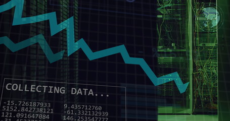 Poster - Image of data processing and statistics by computer servers