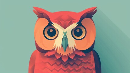 owl with big eyes. illustration of a cartoon cute owl.