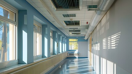 Wall Mural - A ventilation system in a school that provides picture