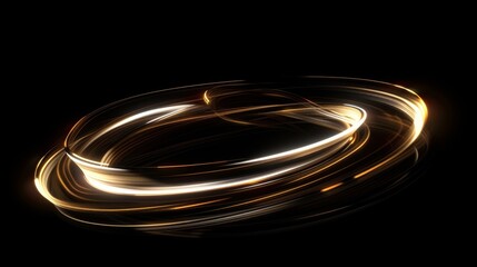 Poster - Dynamic Twisted Light Trail in Abstract Shape on Black Background. 3D Render of Vivid and Colorful Light Streaks Creating an Energetic, Futuristic, and Vibrant Effect in Motion