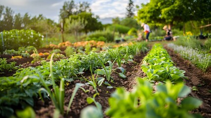 Sticker - An organic garden with a variety of vegetables picture