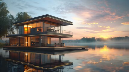 Poster - A floating house with an elegant design picture