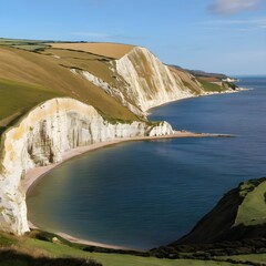 Wall Mural - A view of the Jurassic Coast in Dorset in the evening