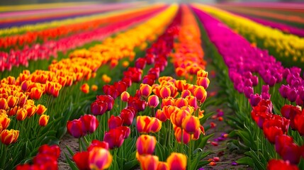 Sticker - Tulip fields in the netherlands stretching img