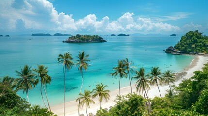 Canvas Print - A tropical beach with white sand washed img