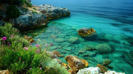 Canvas Print - A secluded corner on the shore img