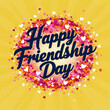 © Sharmi - Friendship day typography greeting card creative idea with colorful background.